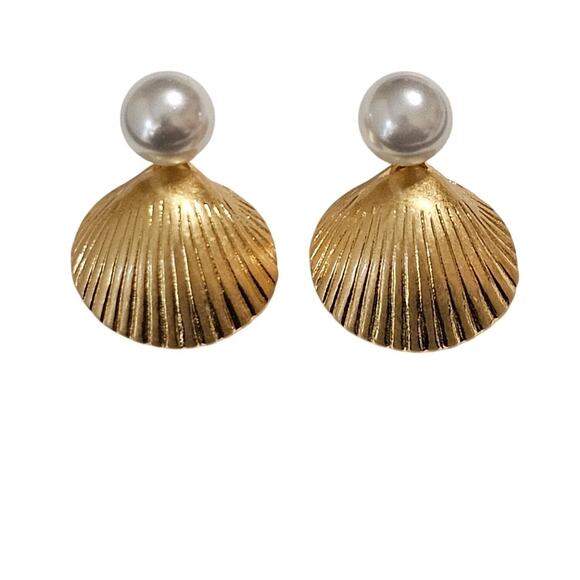 Kate Spade New York Gold Shell & Pearl Earrings - Picture 3 of 9